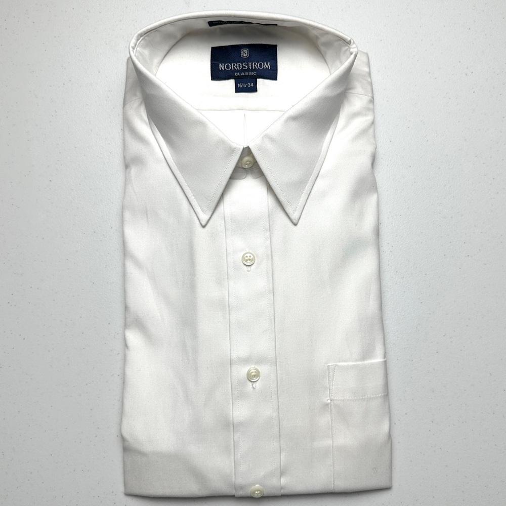 Nordstrom Men's White Dress Shirt Size 16 1/2  - 34